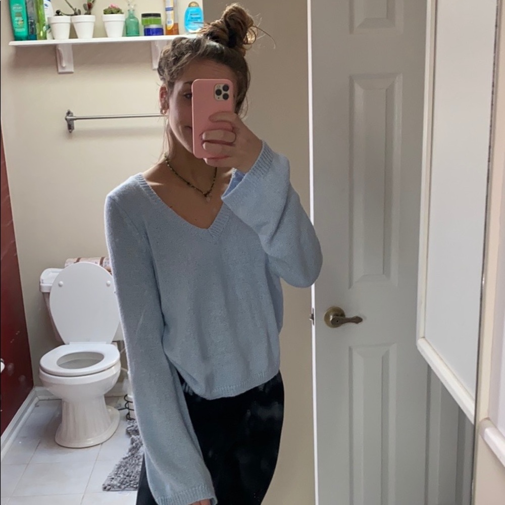BABY BLUE FLOWY SWEATER (my favorite)